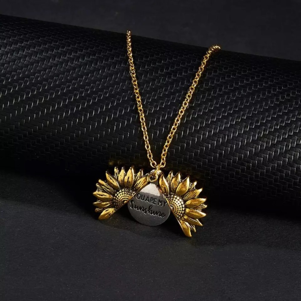 Sunflower Pendant You are my sunshine Long Chain - Picture 6 of 6